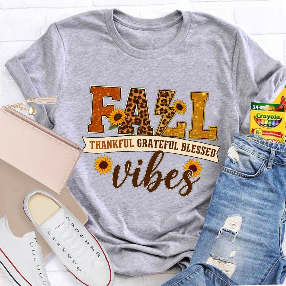Fall Vibes Thankful Grateful Blessed Autumn Vibes T-shirt