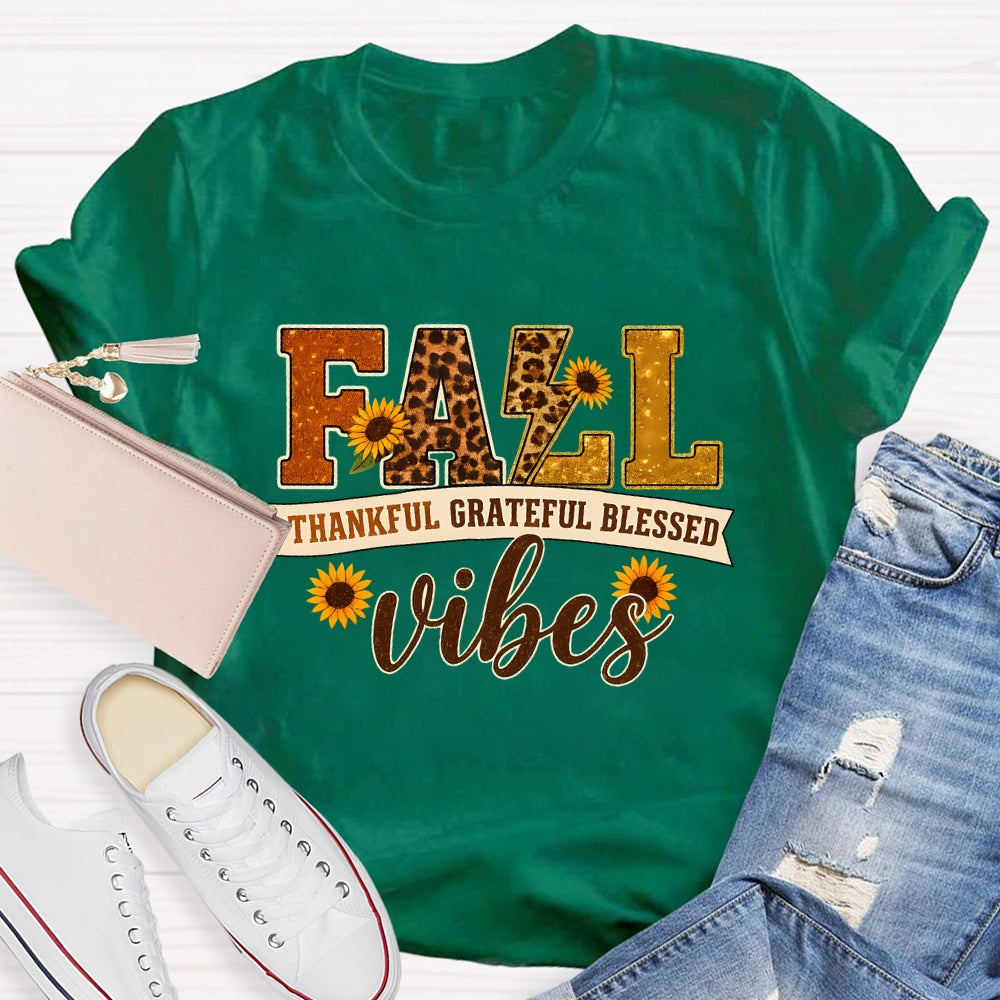 Fall Vibes Thankful Grateful Blessed Autumn Vibes T-shirt
