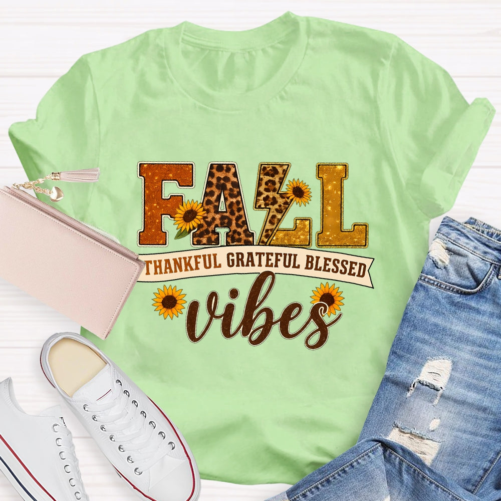 Fall Vibes Thankful Grateful Blessed Autumn Vibes T-shirt