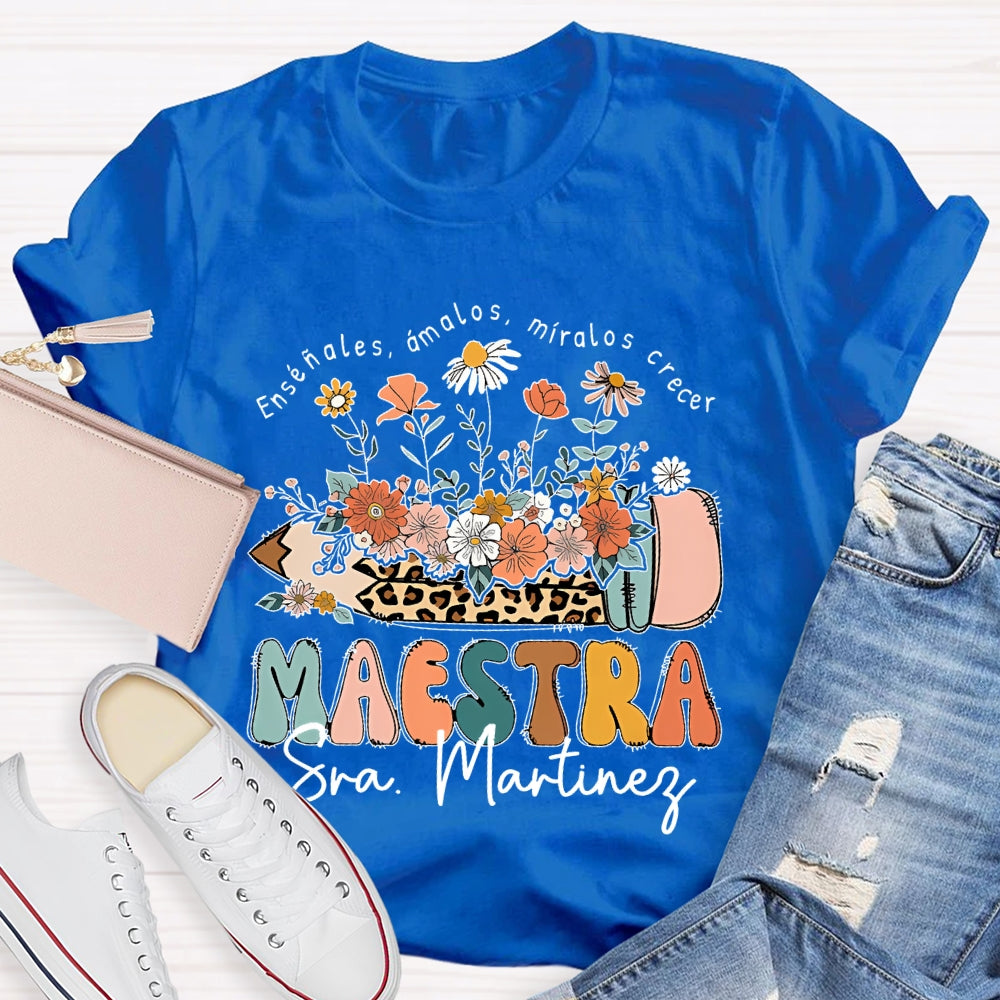 Personalized Name Ensenales Amalos Miralos Crecer  T-shirt