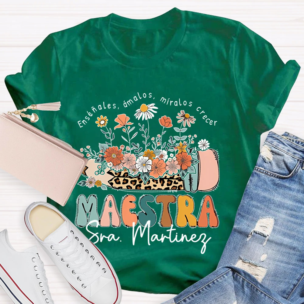 Personalized Name Ensenales Amalos Miralos Crecer  T-shirt