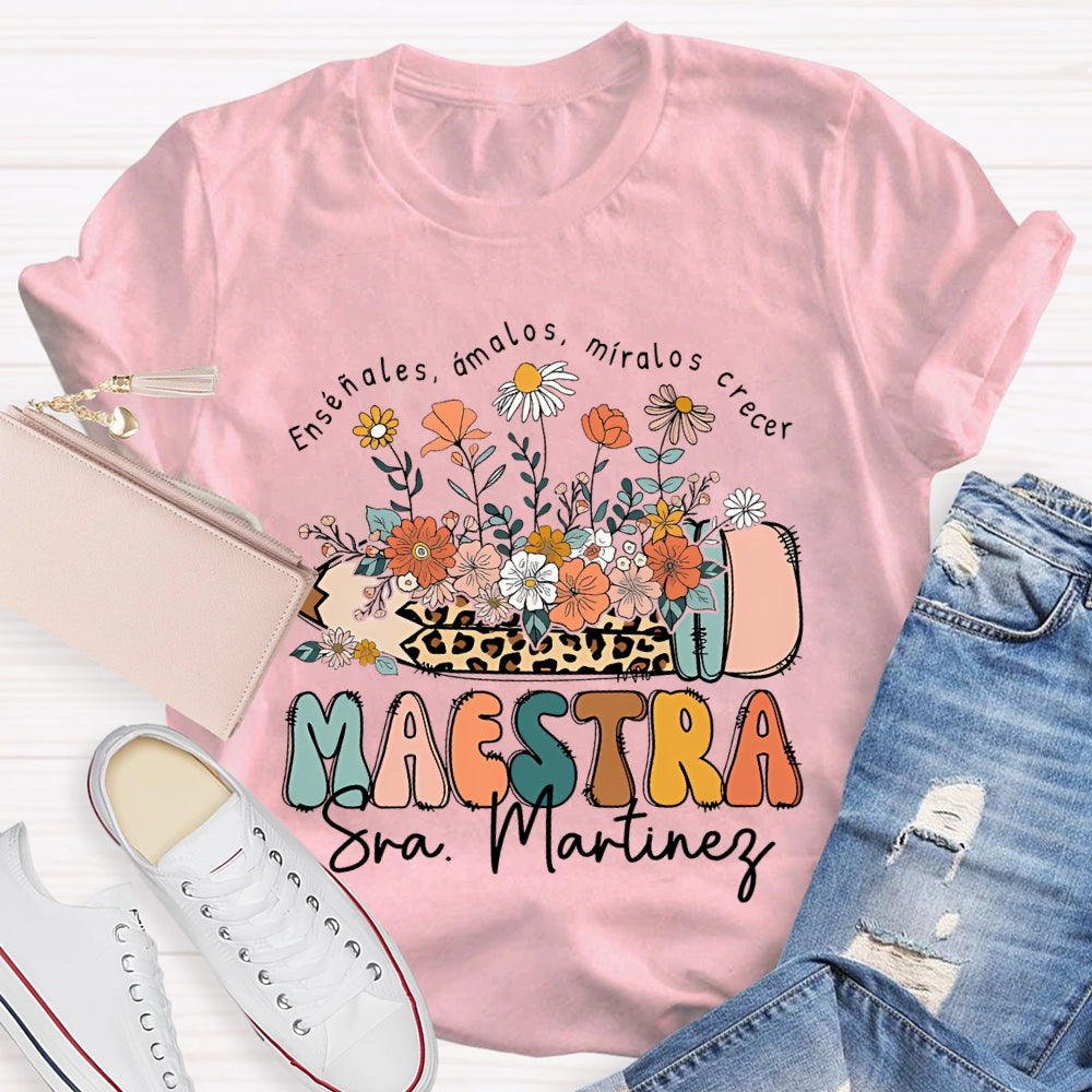 Personalized Name Ensenales Amalos Miralos Crecer  T-shirt