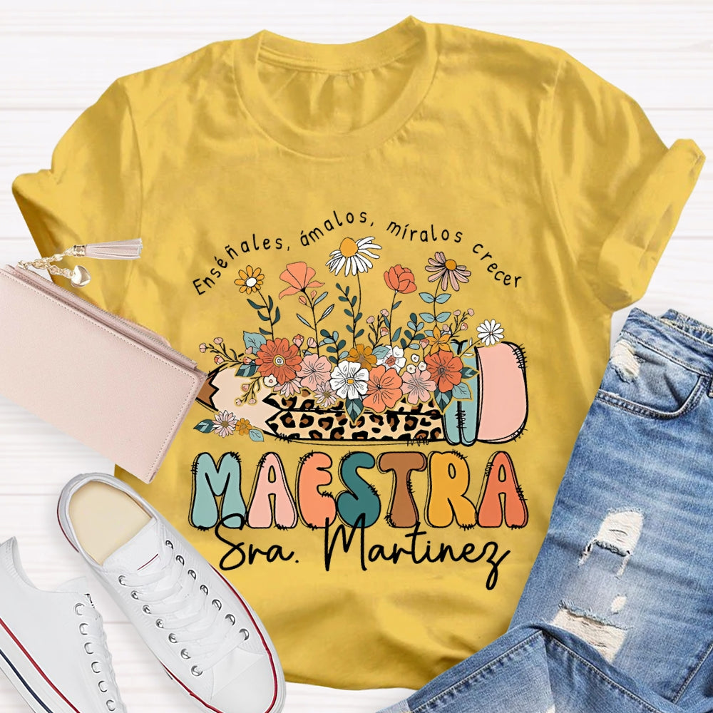 Personalized Name Ensenales Amalos Miralos Crecer  T-shirt