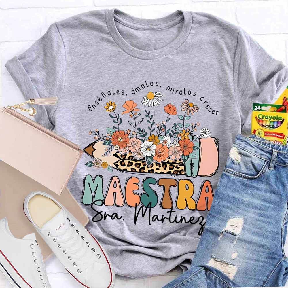 Personalized Name Ensenales Amalos Miralos Crecer  T-shirt