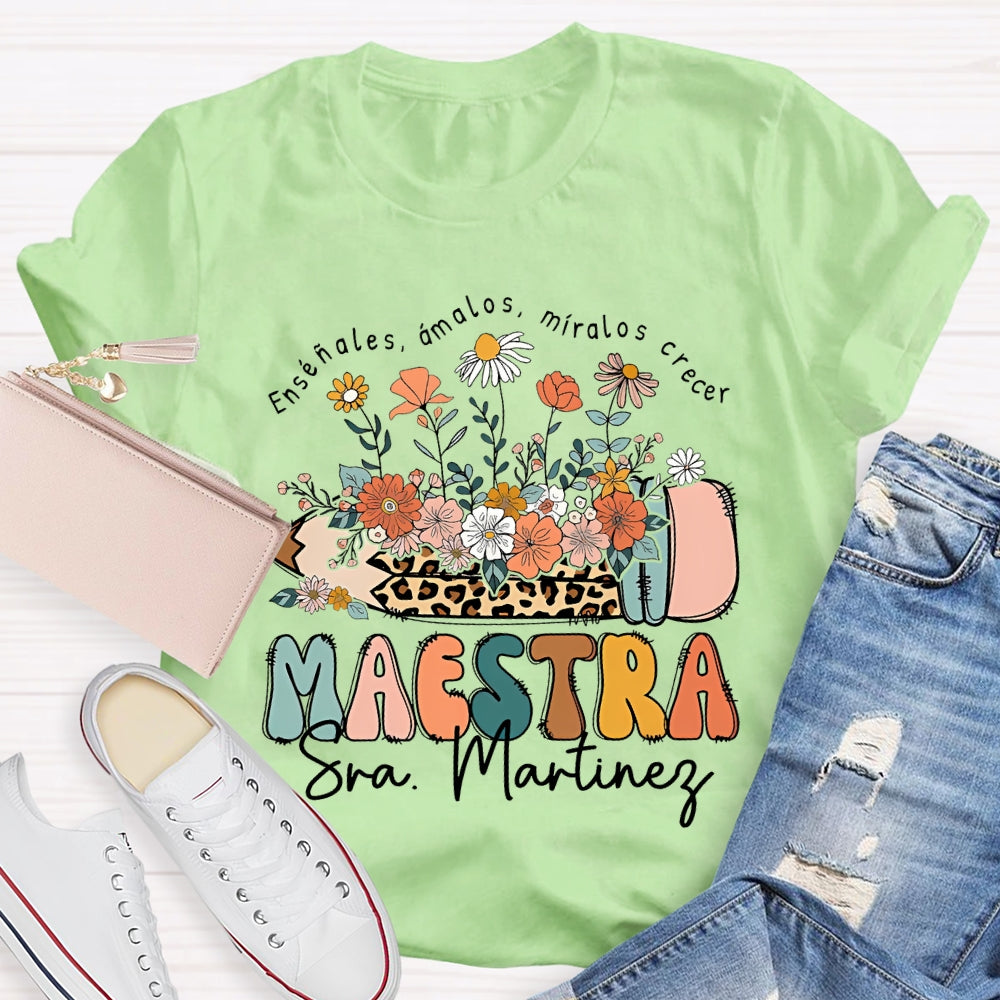 Personalized Name Ensenales Amalos Miralos Crecer  T-shirt