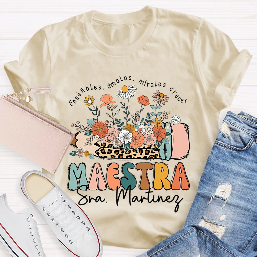 Personalized Name Ensenales Amalos Miralos Crecer  T-shirt