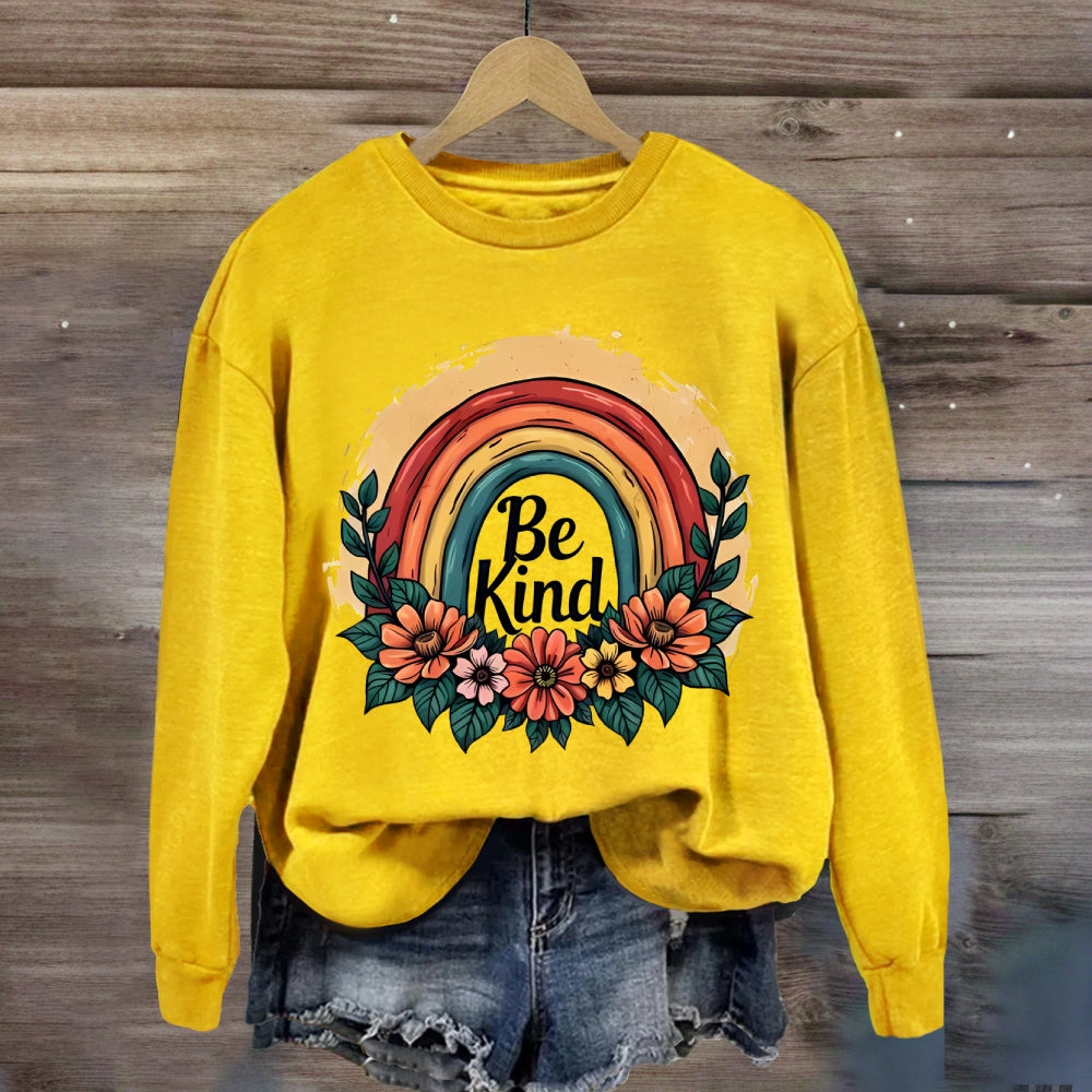 Be Kind Rainbow Floral Sweatshirt