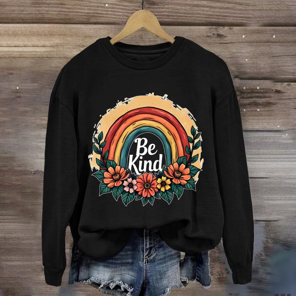 Be Kind Rainbow Floral Sweatshirt