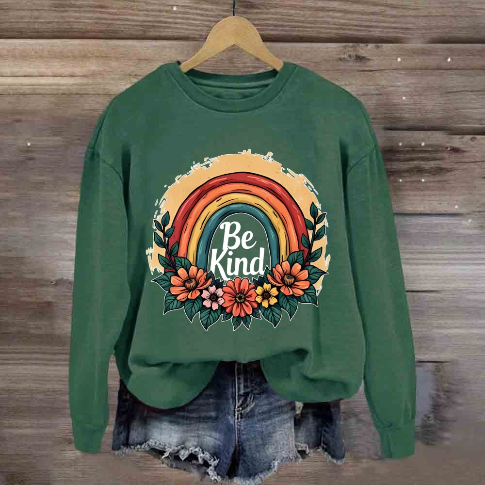 Be Kind Rainbow Floral Sweatshirt