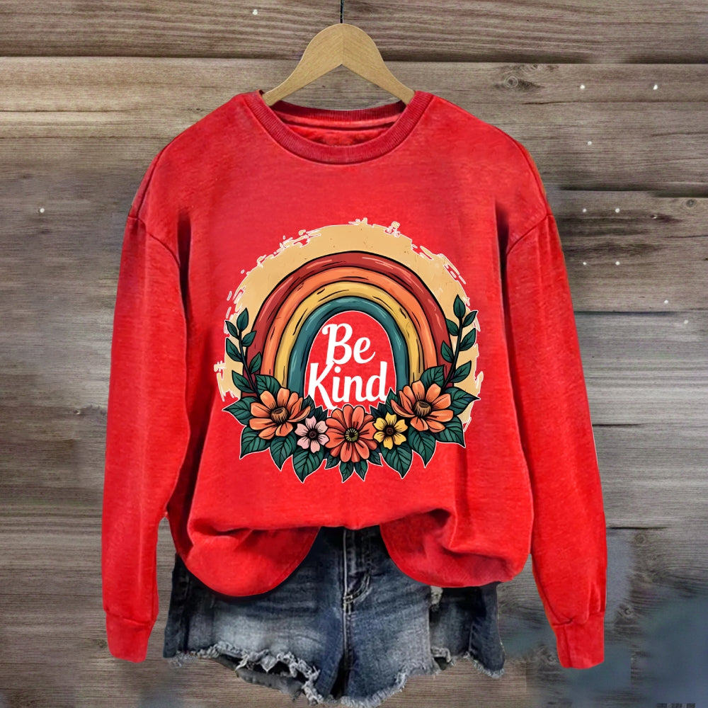 Be Kind Rainbow Floral Sweatshirt