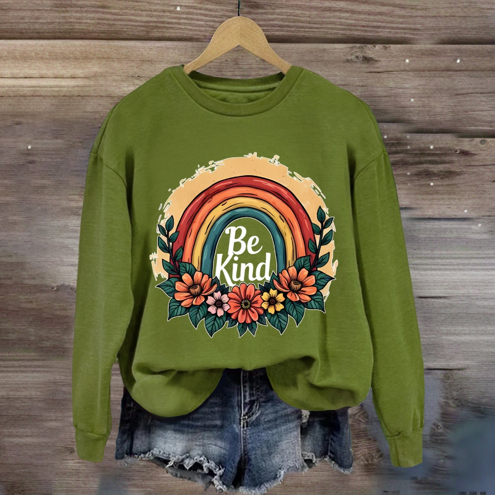 Be Kind Rainbow Floral Sweatshirt