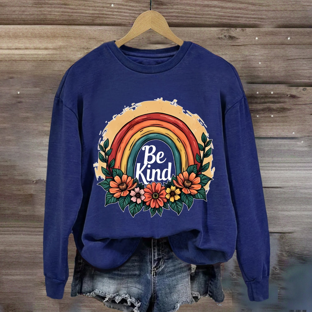 Be Kind Rainbow Floral Sweatshirt