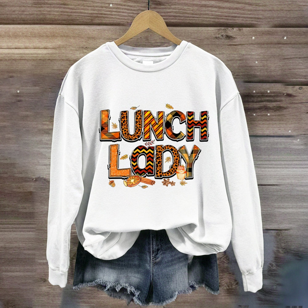 Lunch Lady Leopard Fall Season Sweatshirt
