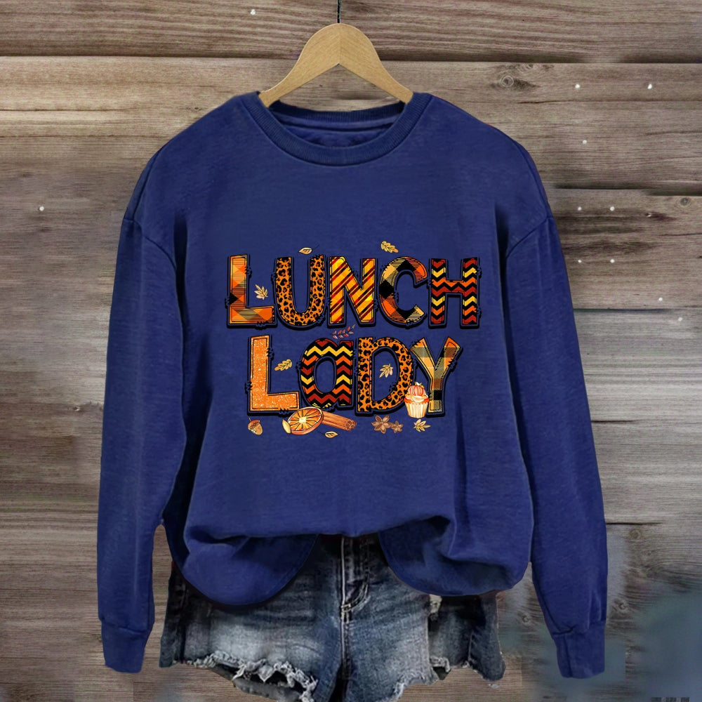 Lunch Lady Leopard Fall Season Sweatshirt