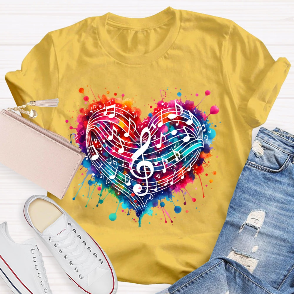 Colorful Heart Music Lovers T-shirt