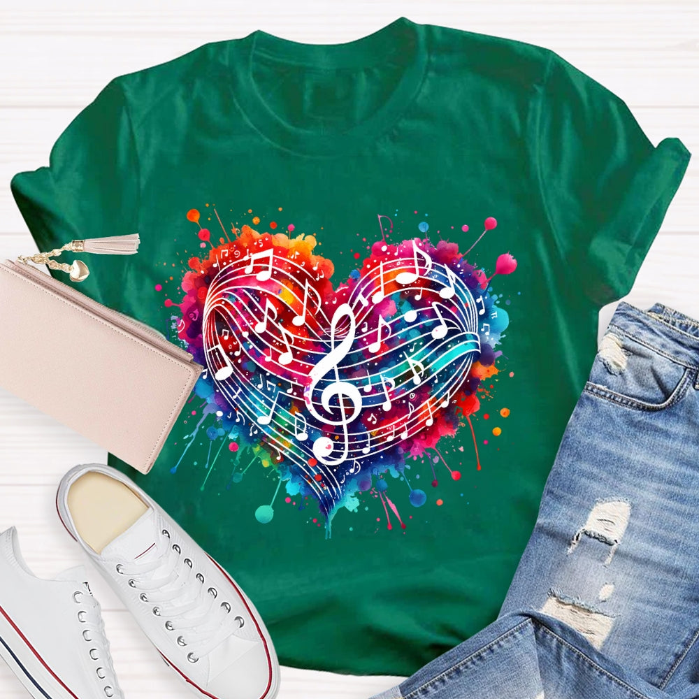 Colorful Heart Music Lovers T-shirt