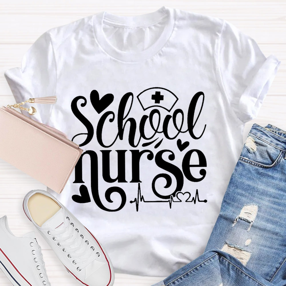 School Nurse Letters Graphic  T-shirt