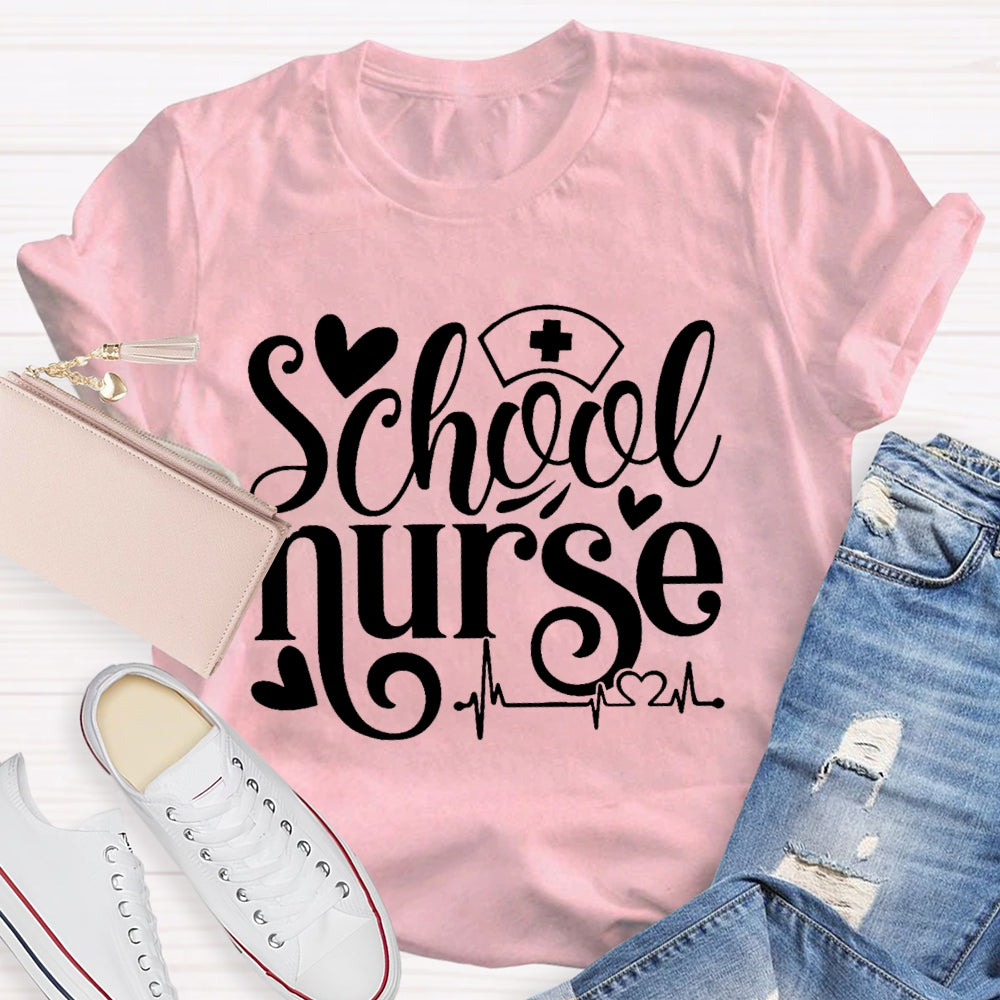 School Nurse Letters Graphic  T-shirt