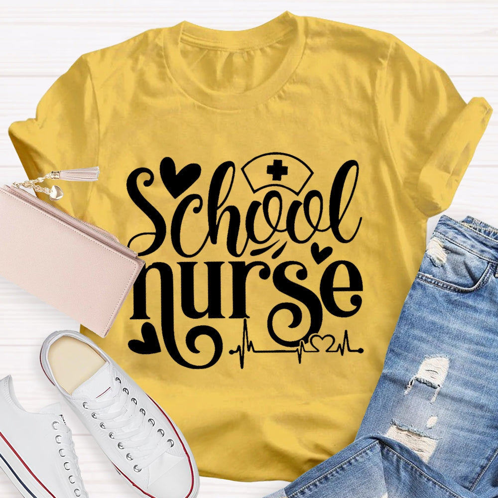 School Nurse Letters Graphic  T-shirt