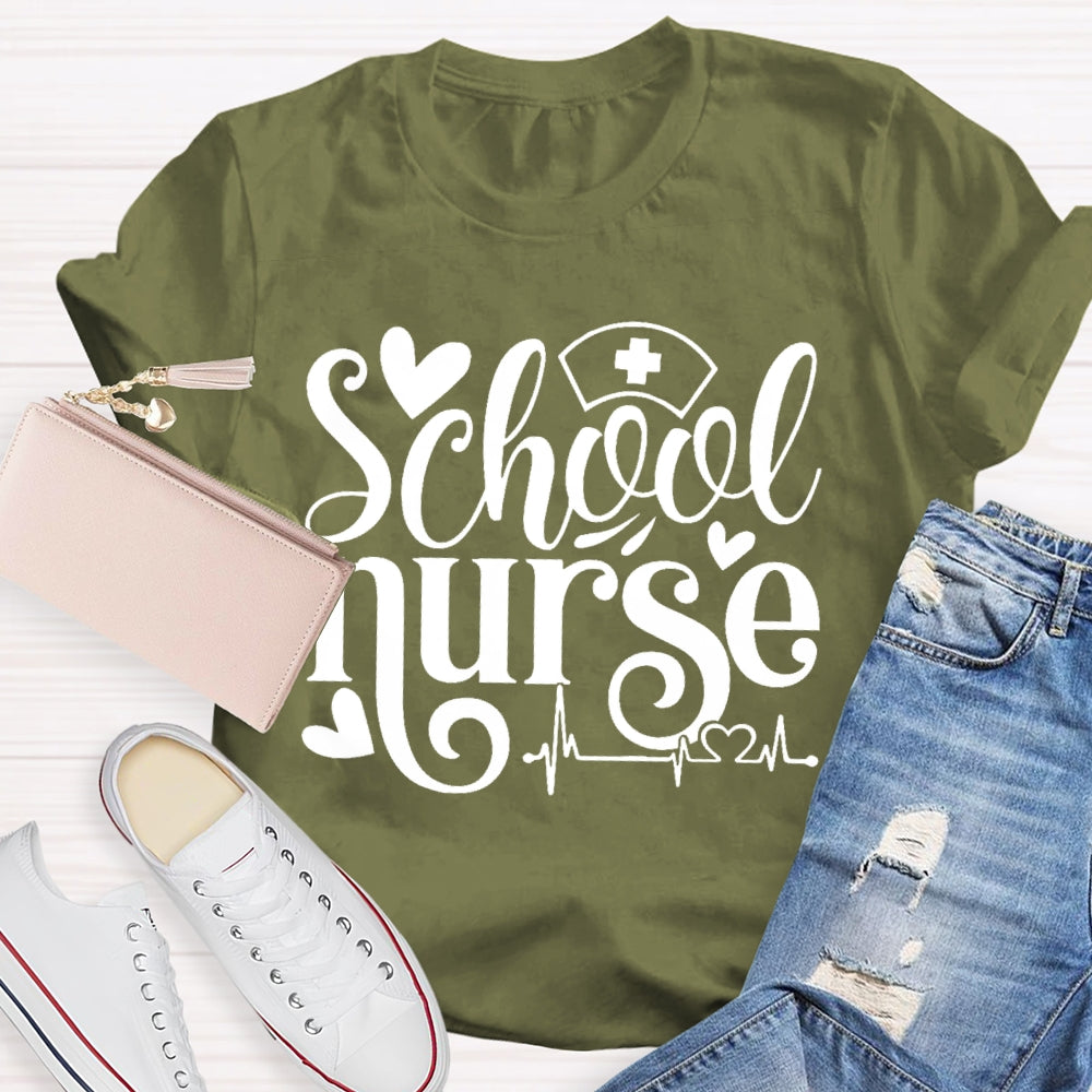 School Nurse Letters Graphic  T-shirt