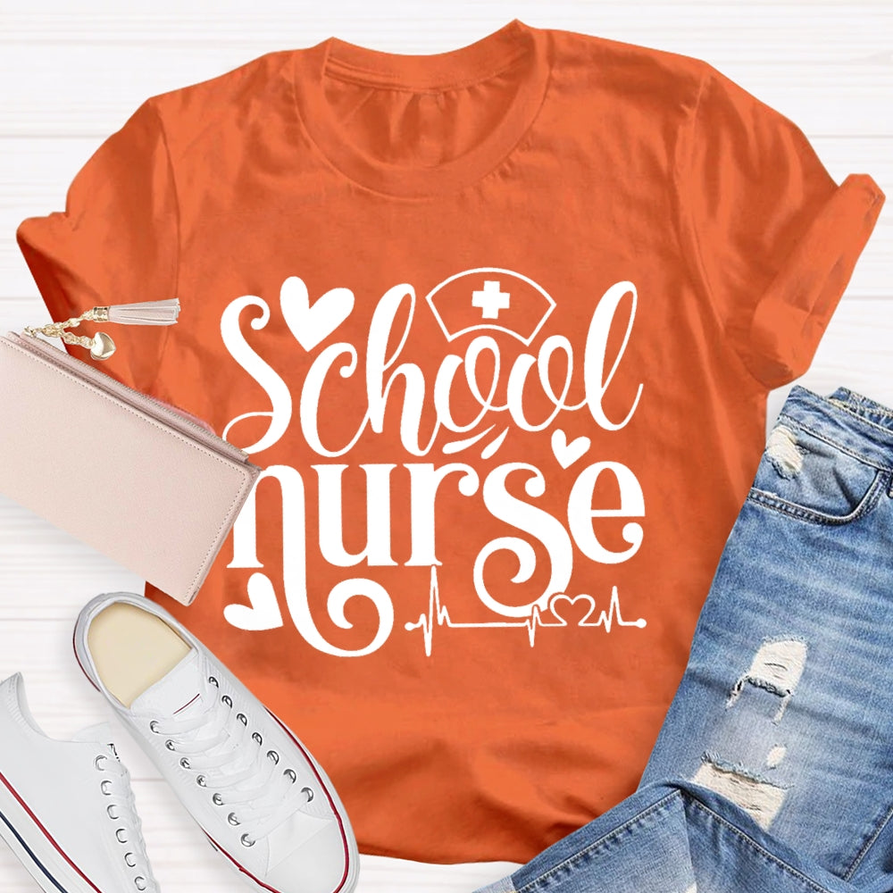School Nurse Letters Graphic  T-shirt