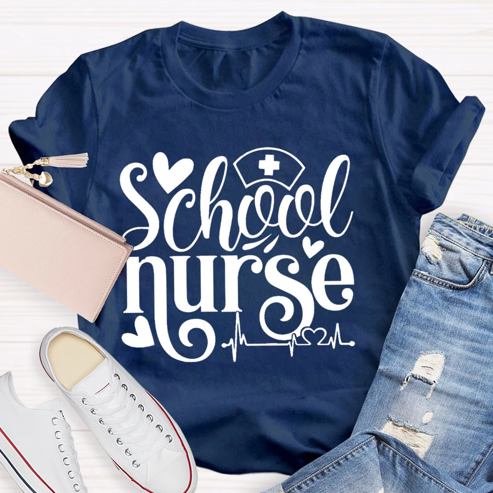 School Nurse Letters Graphic  T-shirt