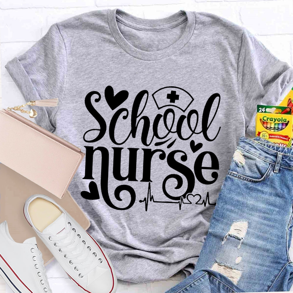 School Nurse Letters Graphic  T-shirt