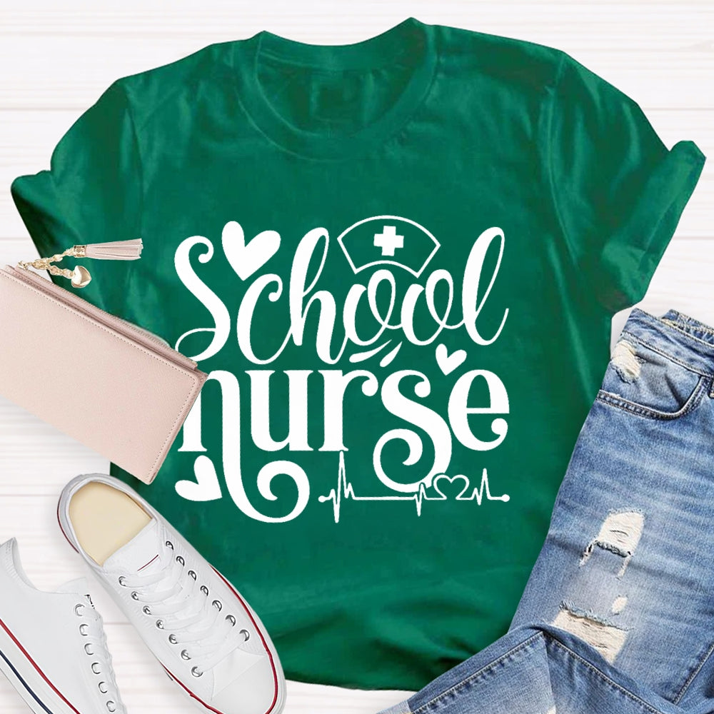 School Nurse Letters Graphic  T-shirt