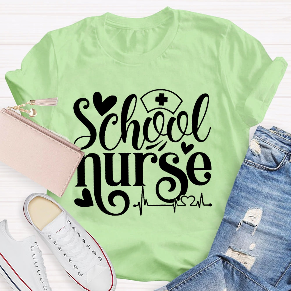 School Nurse Letters Graphic  T-shirt