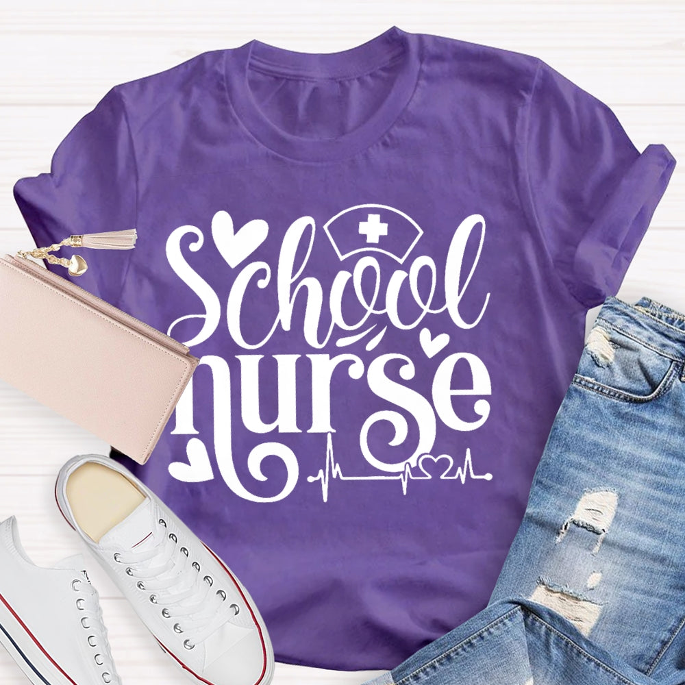 School Nurse Letters Graphic  T-shirt