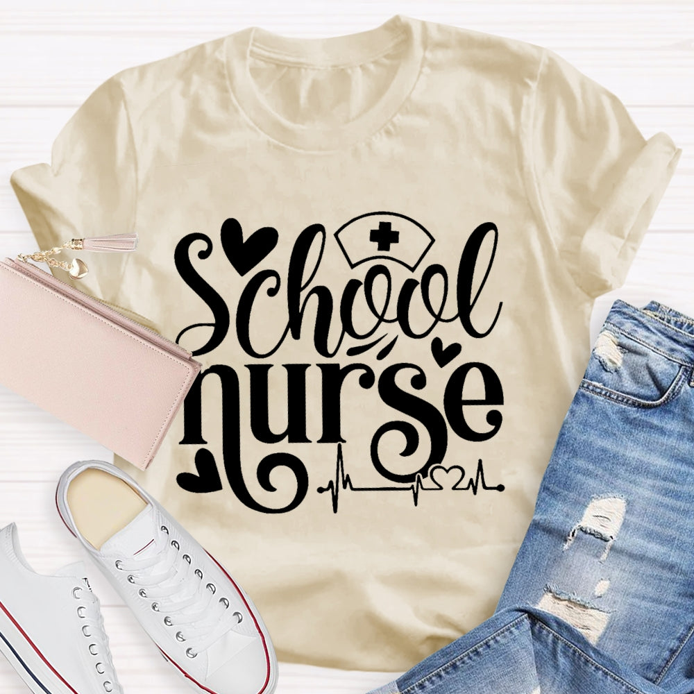 School Nurse Letters Graphic  T-shirt