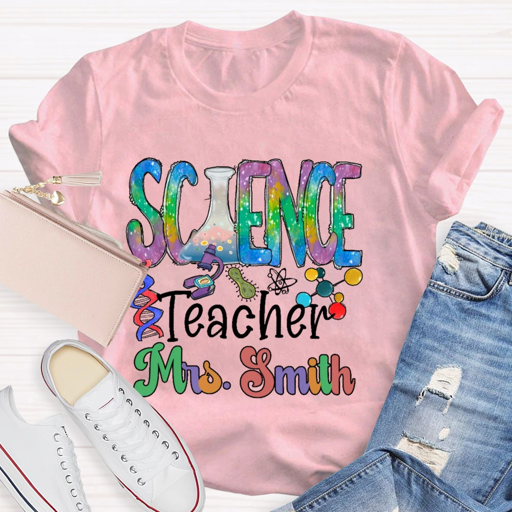 Personalized Name Science Teacher Gifts T-shirt