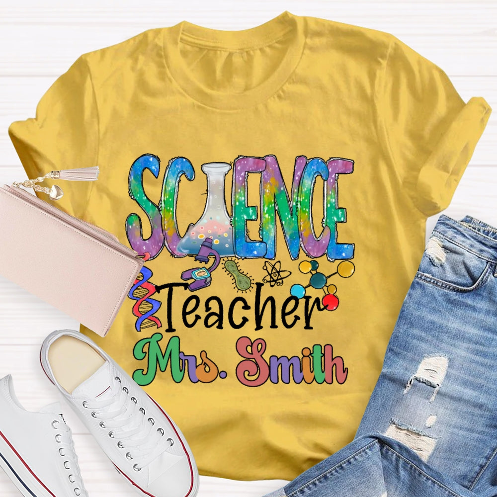 Personalized Name Science Teacher Gifts T-shirt