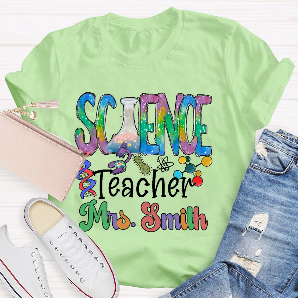 Personalized Name Science Teacher Gifts T-shirt