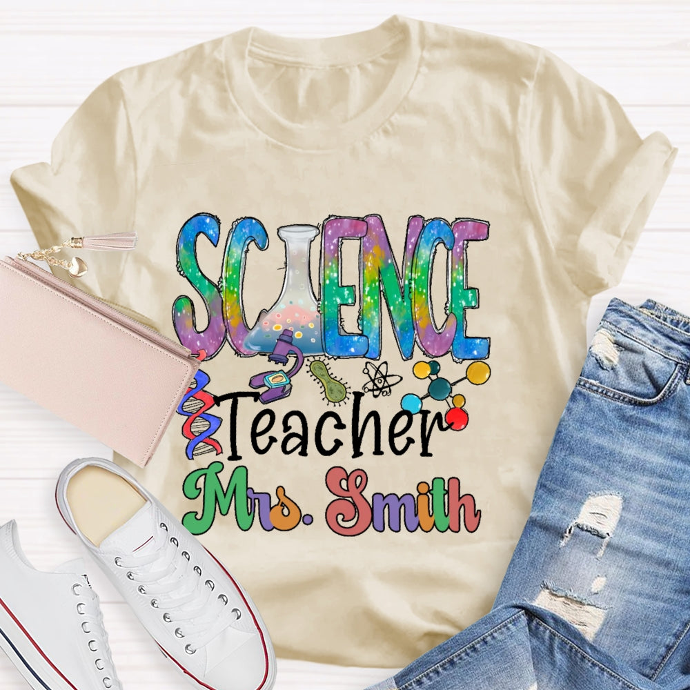 Personalized Name Science Teacher Gifts T-shirt