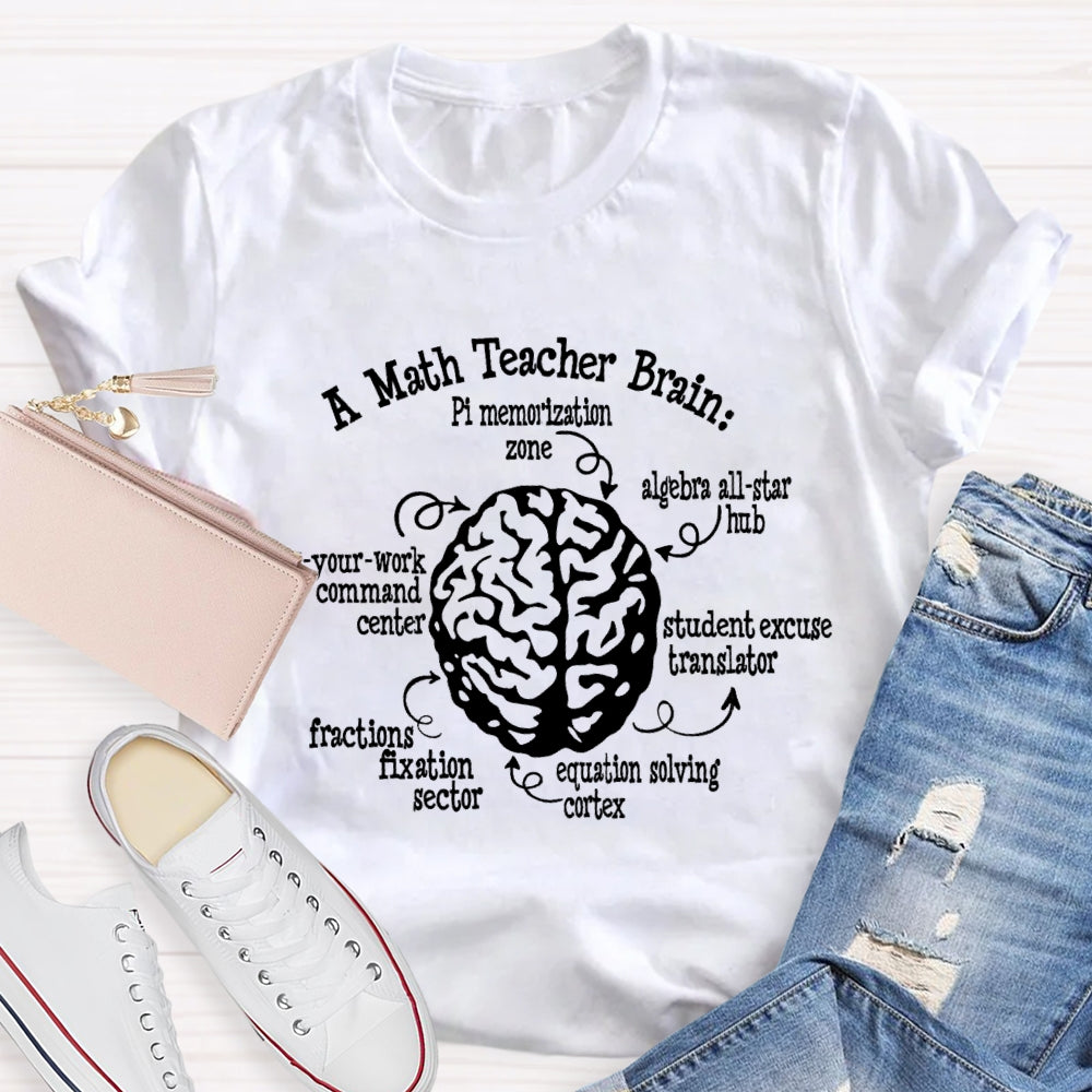Maths Teacher Brain Funny Professional Teacher T-shirt