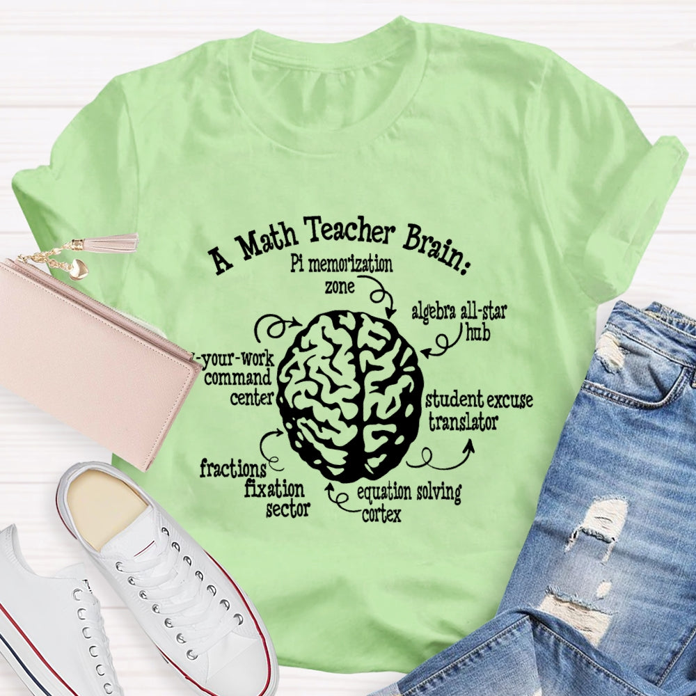 Maths Teacher Brain Funny Professional Teacher T-shirt