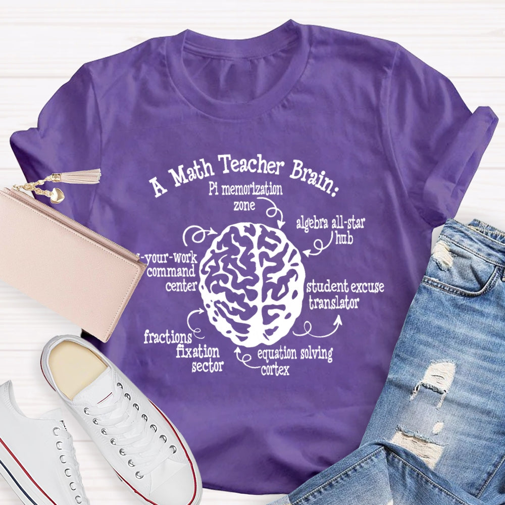 Maths Teacher Brain Funny Professional Teacher T-shirt