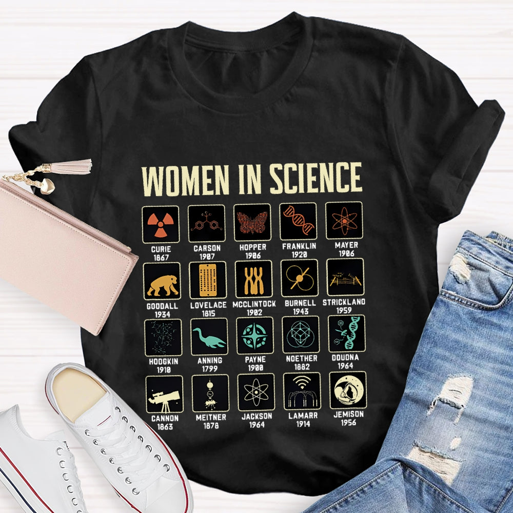 Women In Science Curie Carson Hopper Franklin Ect Science Teacher T-shirt