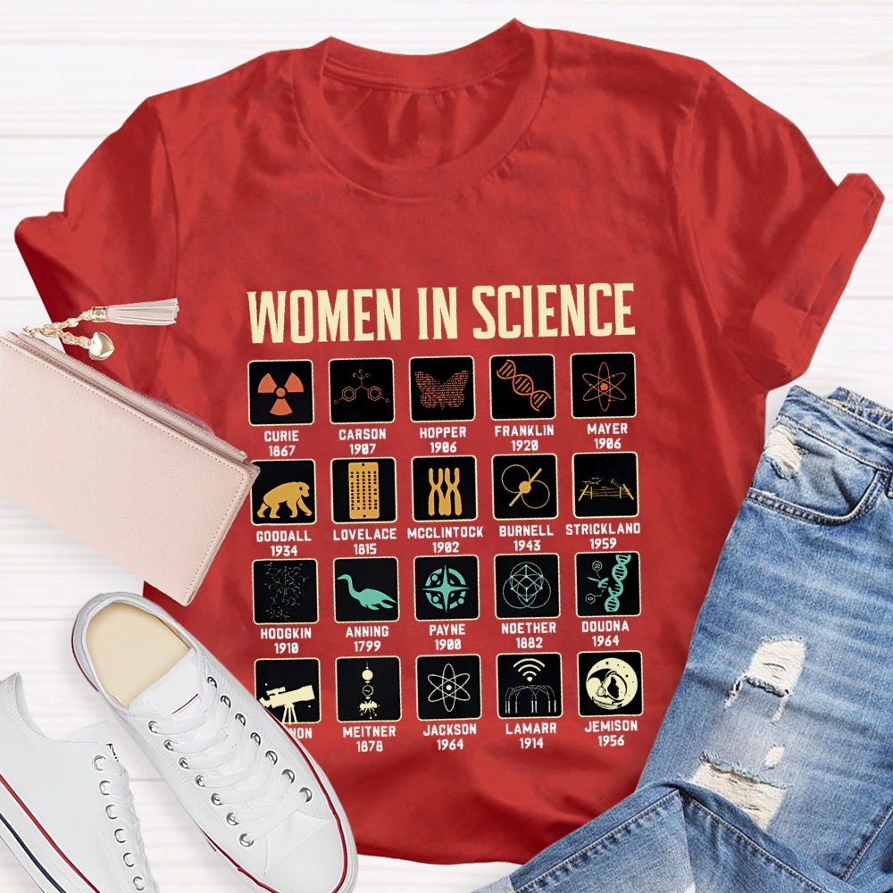 Women In Science Curie Carson Hopper Franklin Ect Science Teacher T-shirt