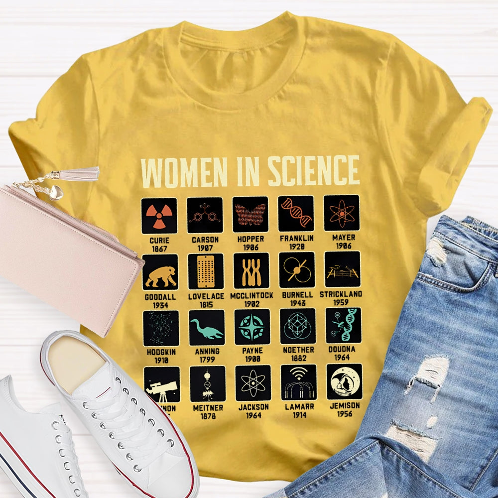 Women In Science Curie Carson Hopper Franklin Ect Science Teacher T-shirt