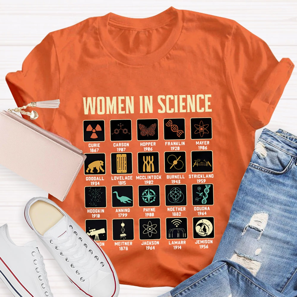 Women In Science Curie Carson Hopper Franklin Ect Science Teacher T-shirt