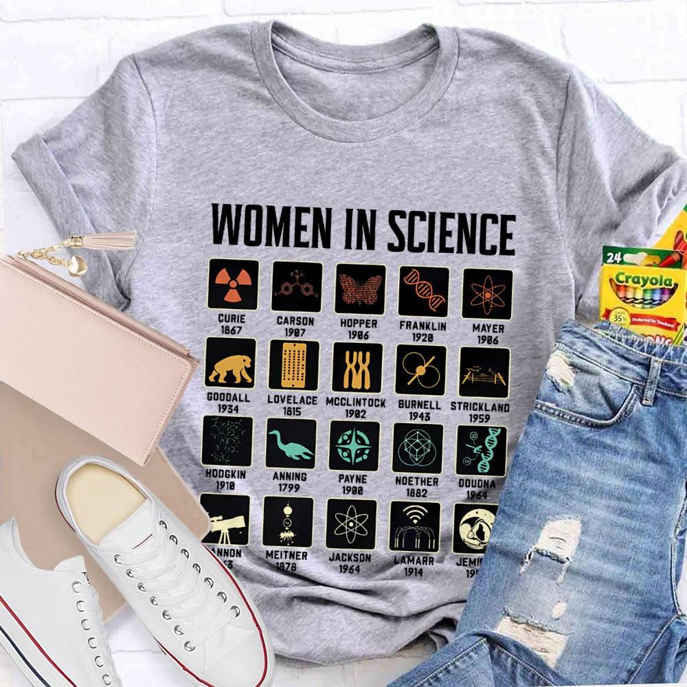 Women In Science Curie Carson Hopper Franklin Ect Science Teacher T-shirt