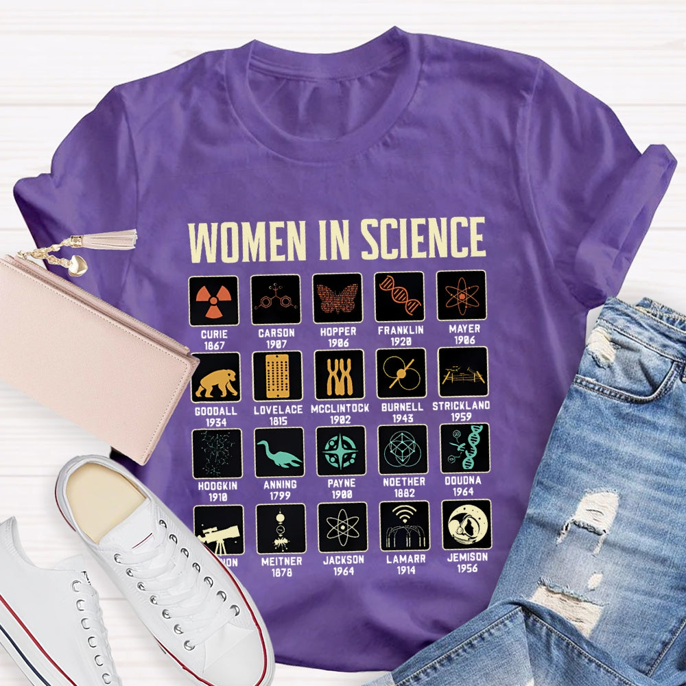 Women In Science Curie Carson Hopper Franklin Ect Science Teacher T-shirt