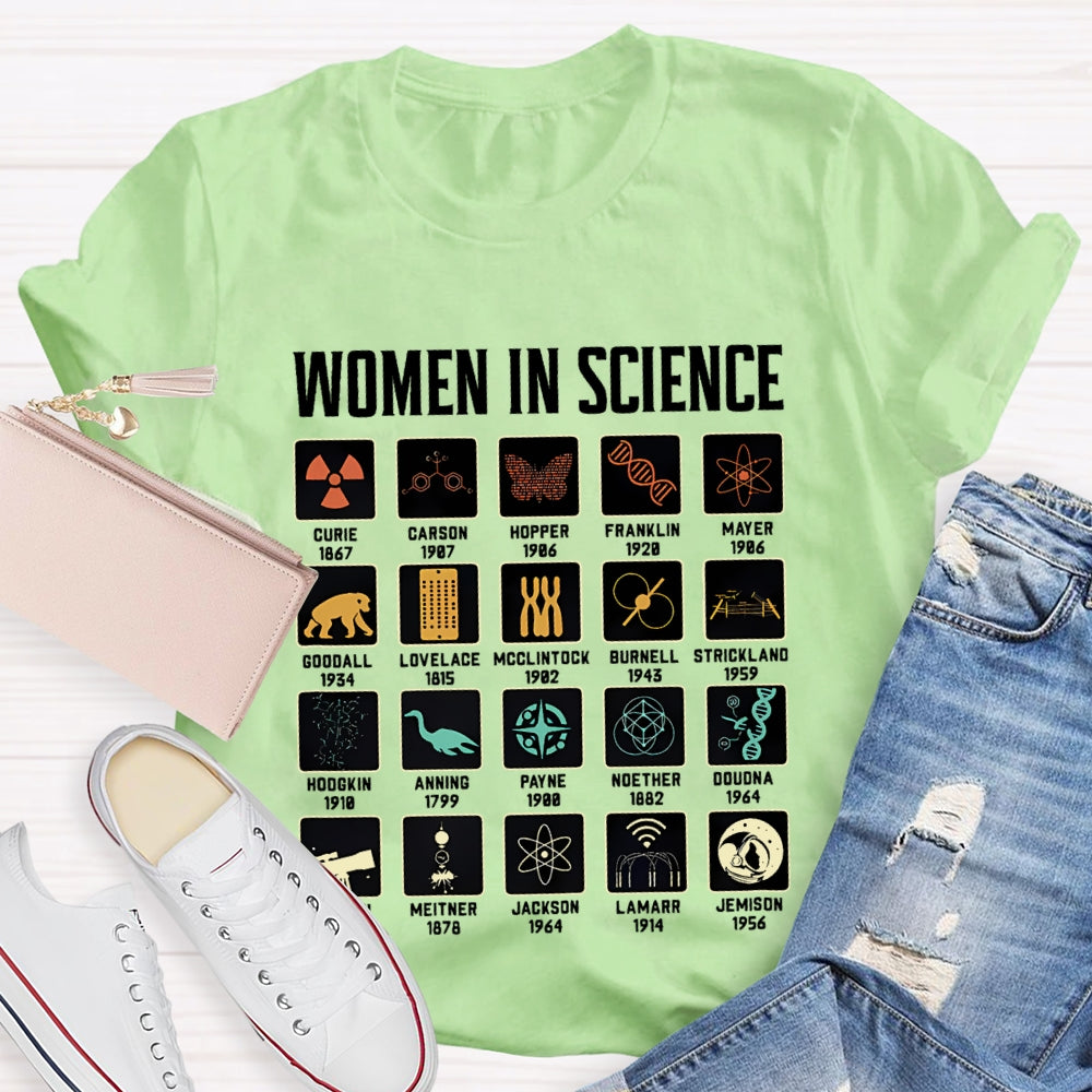 Women In Science Curie Carson Hopper Franklin Ect Science Teacher T-shirt