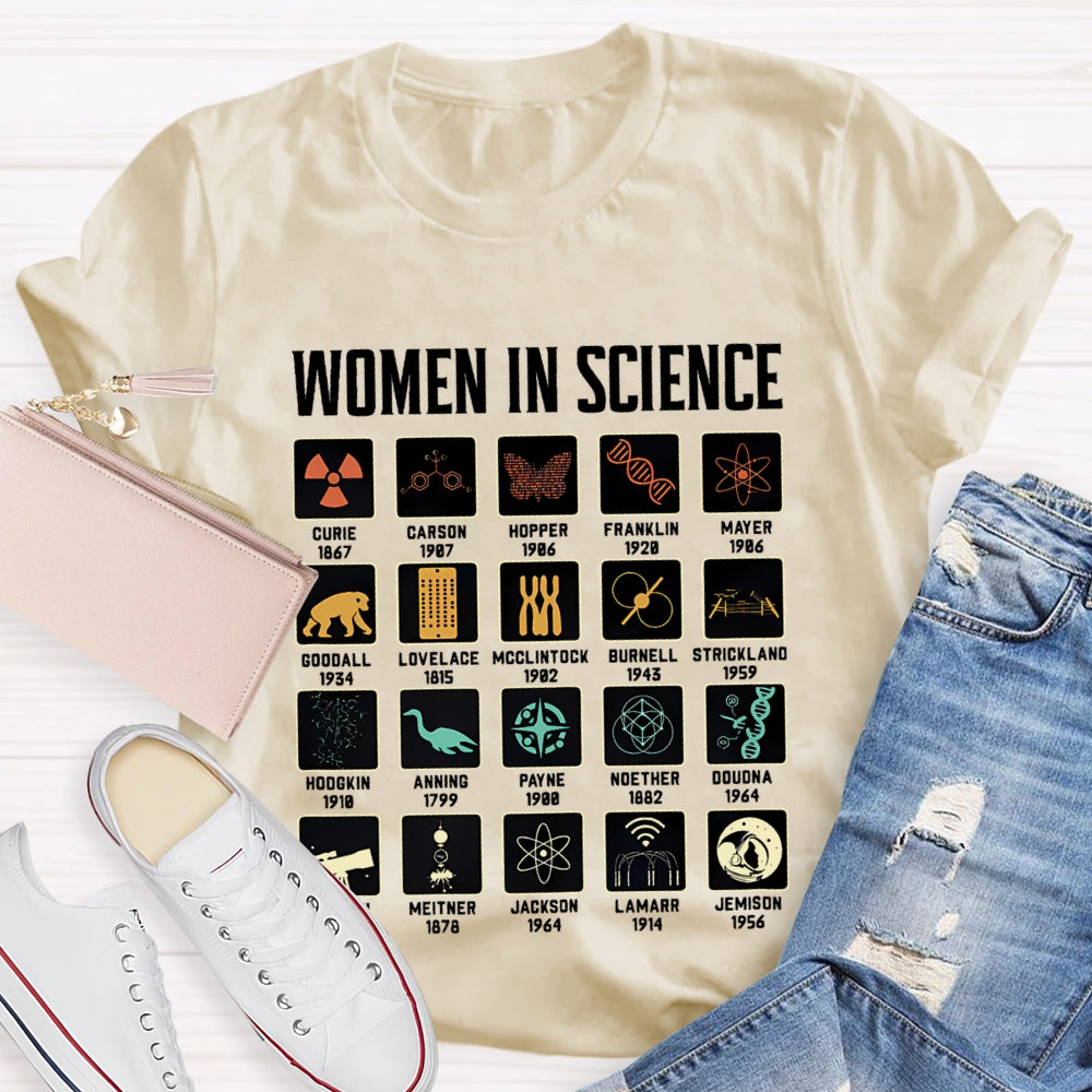 Women In Science Curie Carson Hopper Franklin Ect Science Teacher T-shirt