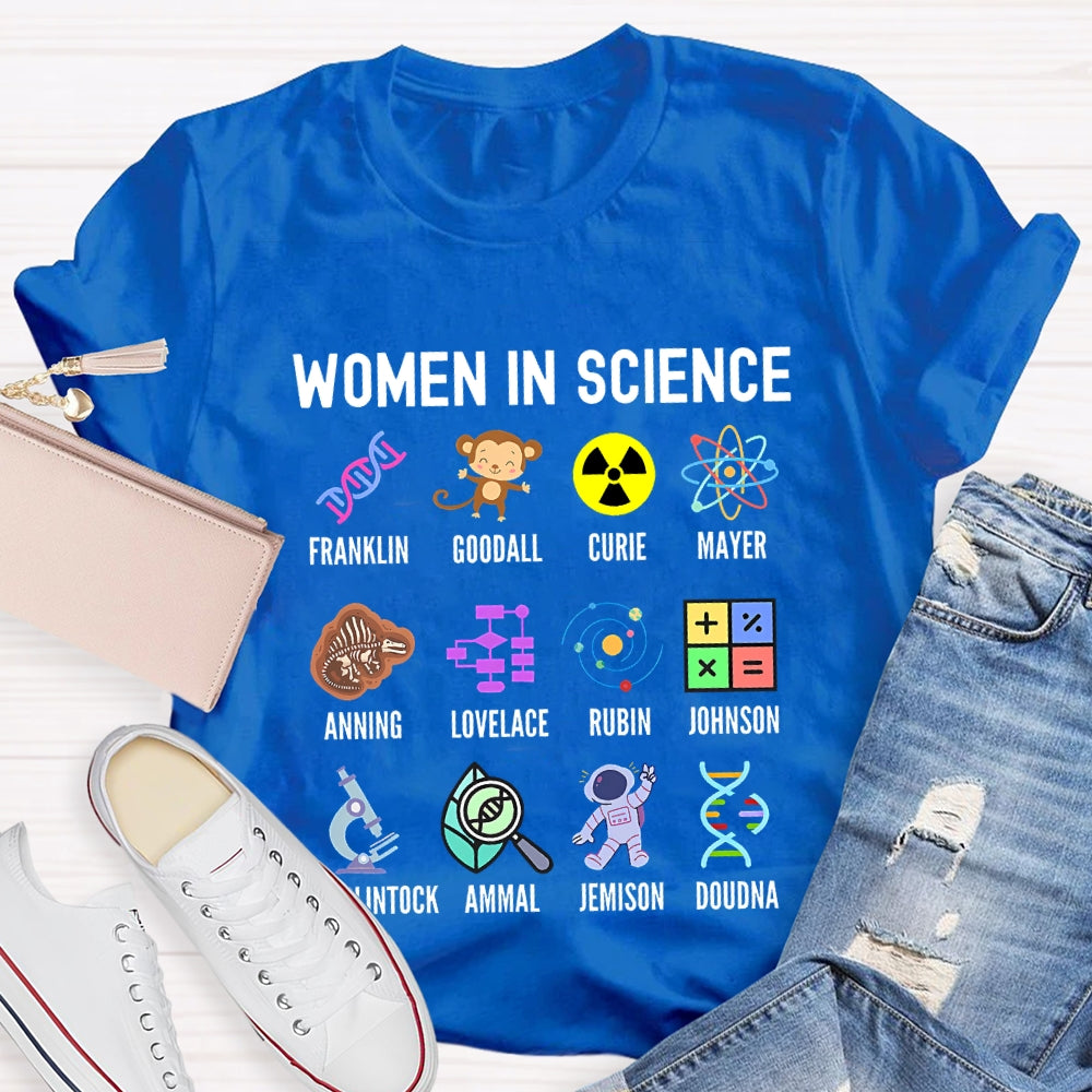 Women In Science Colorful Pattern Print T-shirt