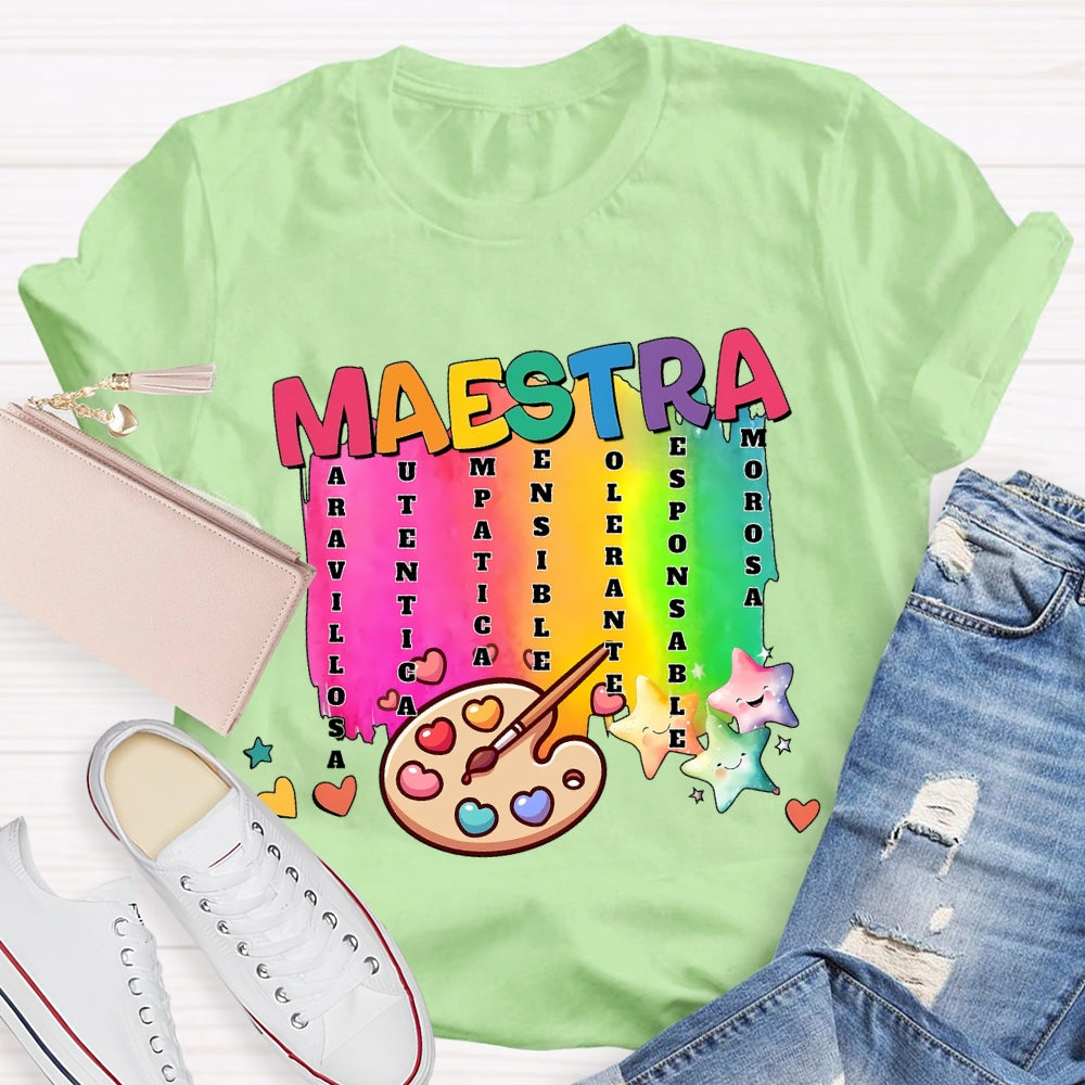 Maestra Spanish Teacher Stars T-shirt