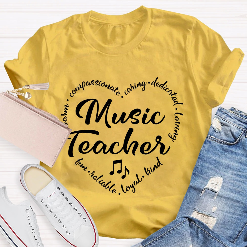 Music Teacher Letters Graphic T-shirt