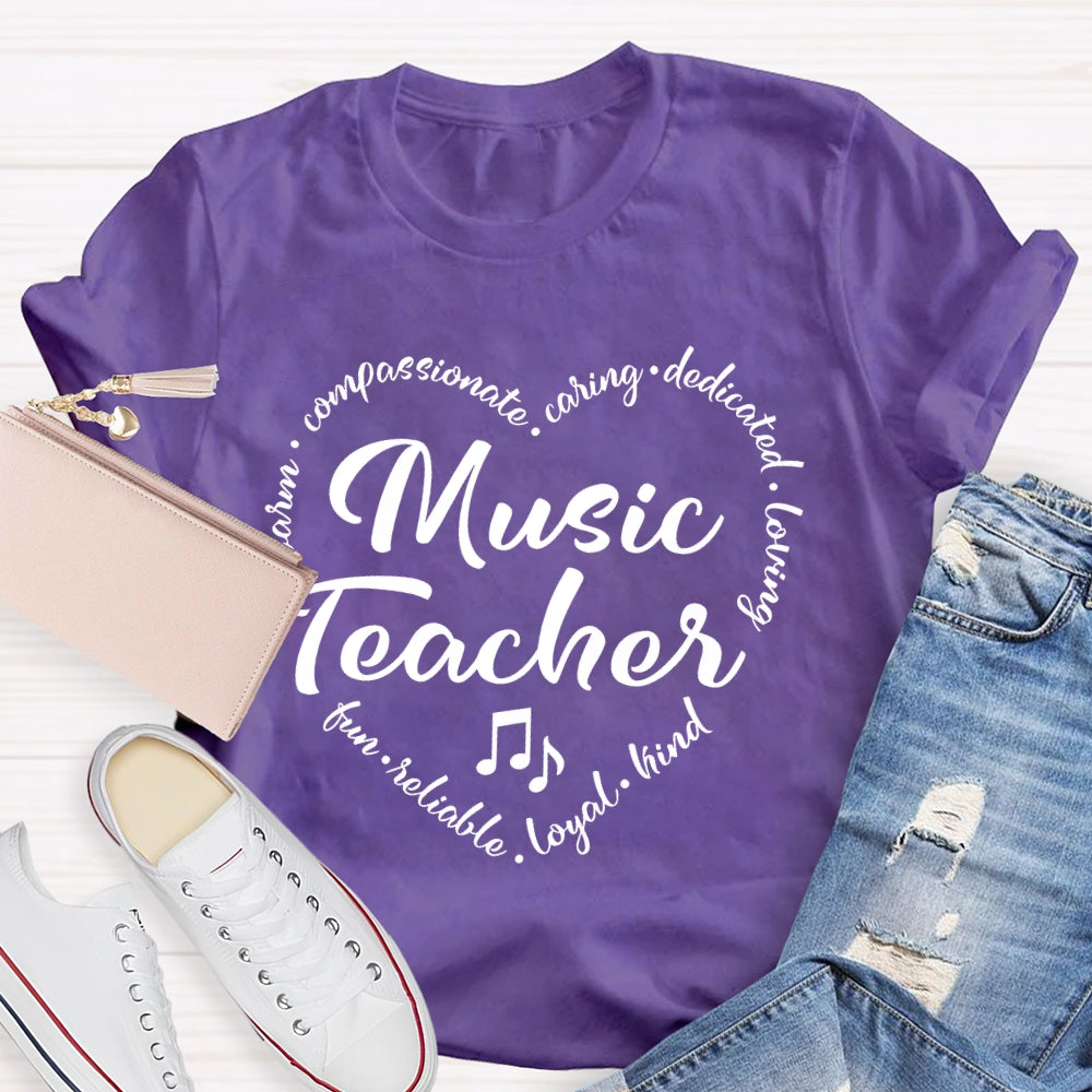 Music Teacher Letters Graphic T-shirt